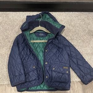 Polo by Ralph Lauren Kids Navy and Green Quilted Puffer Jacket
